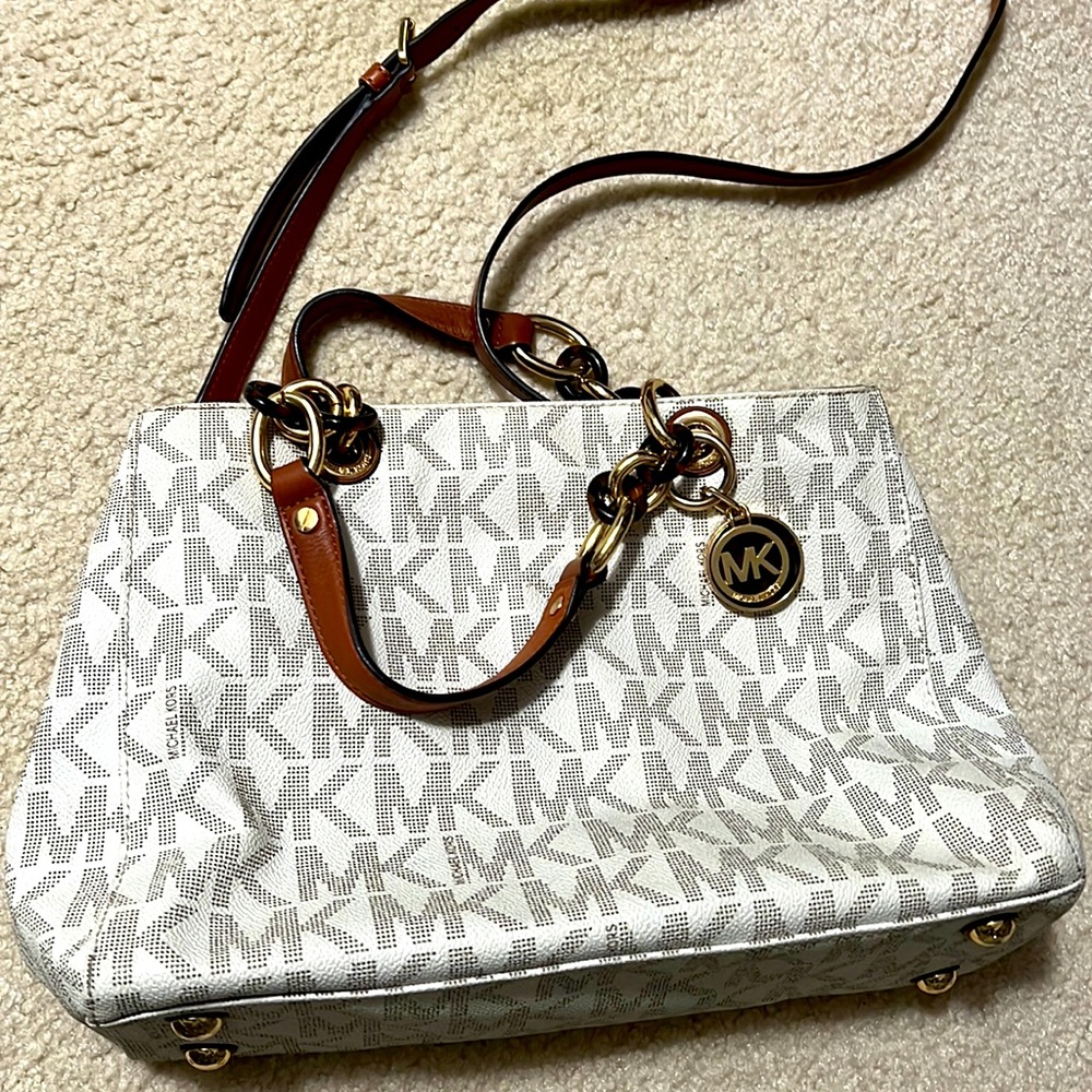 Michael Kors purse with chain handles and shoulder strap